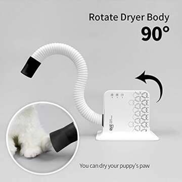 DUZ V2 Super Quiet Hands-Free Pet Dryer: Low-Noise Dog Dryer for Grooming, Reduces Labor & Stress, Ideal for Small Dogs and Cats, 1-Year Warranty