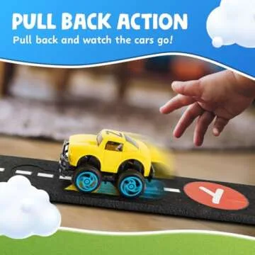 Skoolzy 36-Piece Alphabet Cars - Alphabet Learning Toys with Felt Track Set for ABC Recognition - Ideal Manipulatives for Preschoolers, 3 Year Old Boy Gift, and Toys for 2 Year Old Boys