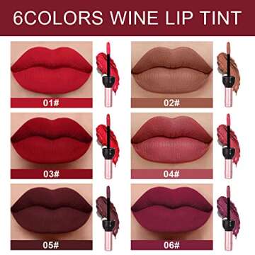 Vibrant 6 Colors Matte Red Wine Liquid Lipstick Pack | Long Lasting & Waterproof