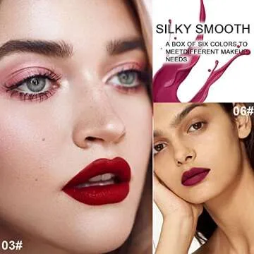 Vibrant 6 Colors Matte Liquid Lipstick Set for Women