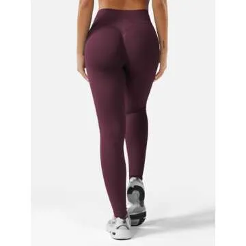 YEOREO Eileen Hidden Scrunch Butt Workout Leggings for Women Lifting Seamless Mid Low Waist 25" Gym Fitness Yoga Pants with Tummy Control Dark Cherry-M