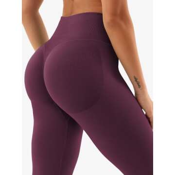 YEOREO Eileen Hidden Scrunch Butt Workout Leggings for Women Lifting Seamless Mid Low Waist 25" Gym Fitness Yoga Pants with Tummy Control Dark Cherry-M