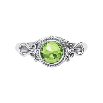 Elegant Handmade Peridot Stone Ring, Natural Gemstone Jewelry for Women