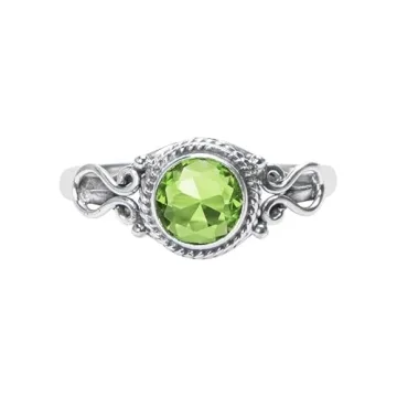Elegant Handmade Peridot Stone Ring, Natural Gemstone Jewelry for Women