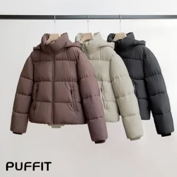 Stylish Warm PUFFIT Women's Cropped Puffer Jacket