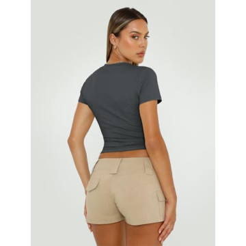 Trendy Queen Women's Y2k Crop Tops Soft Stylish Summer Tees