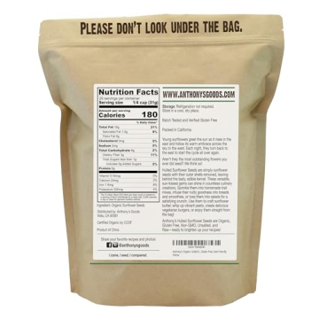 Anthony's Organic Hulled Sunflower Seeds - Healthy Snack & Baking