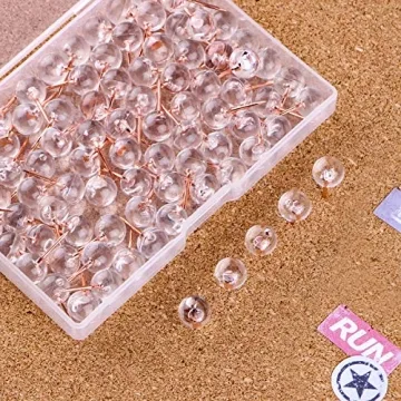 Yalis Push Pins 100-Count Rose Gold Map Tacks for All Events