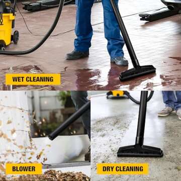 DEWALT DXV14P Shop Vacuum Wet/Dry 14 Gallon, 6 HP Wet/Dry Vac with 110 CFM Powerful Scution, Yellow