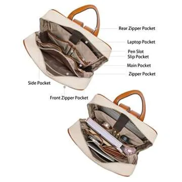 BOSTANTEN Genuine Leather 15.6 inch Laptop Backpack for Women Computer Bag College Casual Backpack