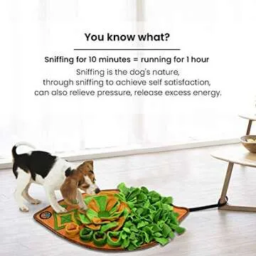 AWOOF Snuffle Mat for Dogs, Dog Cats Nosework Feeding Mat, Pet Interactive Dog Puzzle Toys Encourages Natural Foraging Skills for Training and Stress Relief