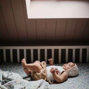 Mushie Muslin Baby Swaddle Blanket in Blue Flowers