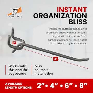 Online Best Service 100 Pack PEG Board Pegboard Shelving Hooks 4" Length Metal