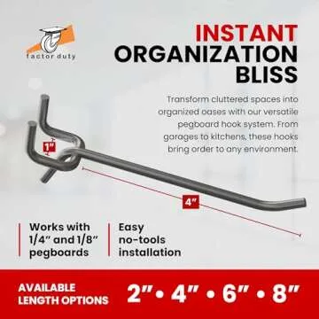 Online Best Service 100 Pack PEG Board Pegboard Shelving Hooks 4" Length Metal