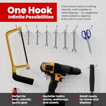 Online Best Service 100 Pack PEG Board Pegboard Shelving Hooks 4" Length Metal