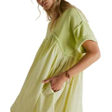 Free People Women's Catalina Mini Dress, Lighting Bolt LG