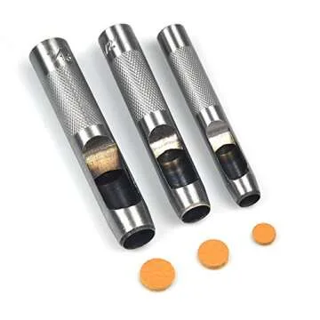 OWDEN 12Piece Leather Hole Punch Set with a Free Cutting mat,Leather Tool,Leather Hollow Punch Set, Round Hole Punch Set,Cut Leather Rubber Paper Soft Material