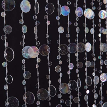 FlavorThings 3FTx6FT Faux Crystal Iridescent Acrylic Bubbles Beaded Curtain Doorway Curtains for Roo...