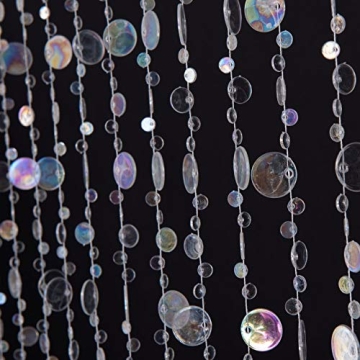 FlavorThings Iridescent Acrylic Beaded Curtain for Rooms