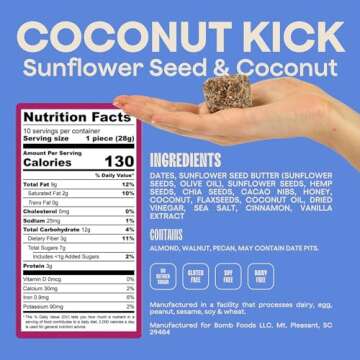 The Bomb Co. Blender Bomb, Coconut Kick, Superfood Smoothie Mix with Hemp, Chia Seeds, Coconut, & Amino Acids for the Body’s Natural Defense, Gluten Free, High Fiber, 10 Servings