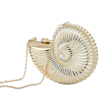 TOKYO-T Gold Seashell Clutch for Elegant Events