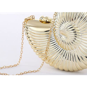 TOKYO-T Gold Seashell Clutch for Elegant Events