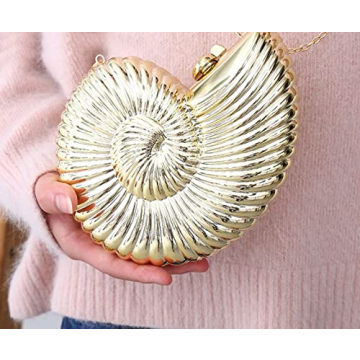 TOKYO-T Gold Seashell Clutch for Elegant Events