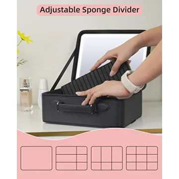 FASCINATE Makeup Case Lighted Mirror Organizer for Travel