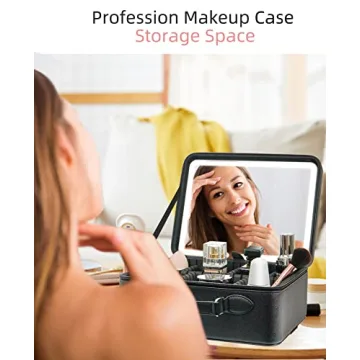 FASCINATE Makeup Case Lighted Mirror Organizer for Travel