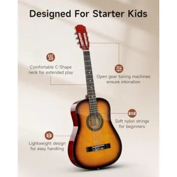 Moukey 38" Acoustic Guitar Kit for Beginners - Sunburst