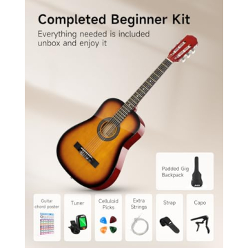 Moukey 38" Acoustic Guitar Kit for Beginners - Sunburst