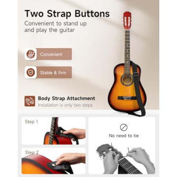 Moukey 38" Acoustic Guitar Kit for Beginners - Sunburst