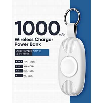 VACOOR Portable Charger for Apple Watch, 1000mAh Magnetic Keychain Wireless Power Bank Watch Charger...
