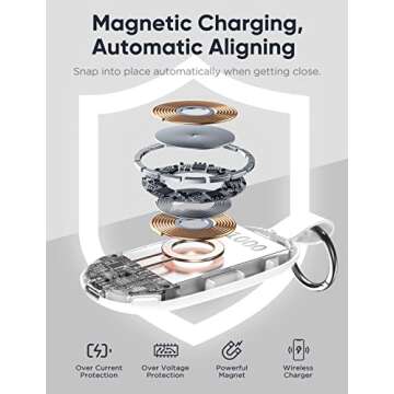 VACOOR Portable Charger for Apple Watch, 1000mAh Magnetic Keychain Wireless Power Bank Watch Charger for iWatch with 4 LED Indicators, Apple Watch Accessories Compatible for All Apple Watch Series