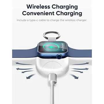 VACOOR Portable Charger for Apple Watch, 1000mAh Magnetic Keychain Wireless Power Bank Watch Charger for iWatch with 4 LED Indicators, Apple Watch Accessories Compatible for All Apple Watch Series