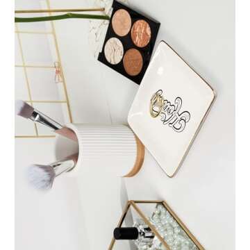 WODMIS Howdy Cowgirl Western Ceramic Jewelry Tray Dish, Pink Cowgirls Jewelry Plate Dish, Black Howdy Sign Ceramic Ring Trinket Dish, Cowgirl Howdy Birthday Gift For Women Girls Cowgirls Ssp