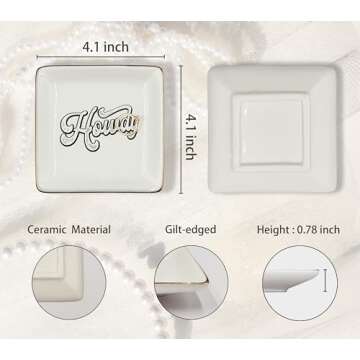 WODMIS Howdy Cowgirl Western Ceramic Jewelry Tray Dish, Pink Cowgirls Jewelry Plate Dish, Black Howdy Sign Ceramic Ring Trinket Dish, Cowgirl Howdy Birthday Gift For Women Girls Cowgirls Ssp