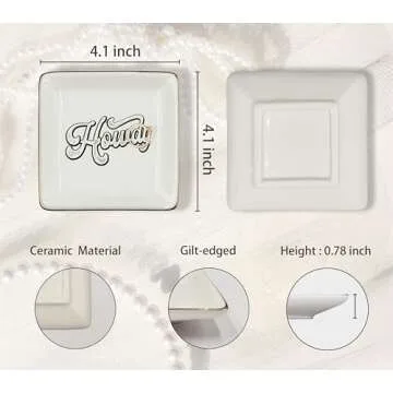 WODMIS Howdy Cowgirl Western Ceramic Jewelry Tray Dish, Pink Cowgirls Jewelry Plate Dish, Black Howdy Sign Ceramic Ring Trinket Dish, Cowgirl Howdy Birthday Gift For Women Girls Cowgirls Ssp