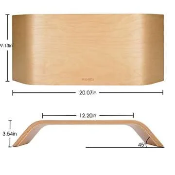 SAMDI Monitor Stand, Wooden Computer Monitor Stand,ooden Storage Organizer for Laptop, Computer, iMac, Laptop, Desk with Tablet (White)