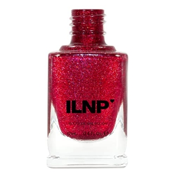 ILNP Say Love - Ruby Red Holographic Nail Polish, Vegan, Chip Resistant, 12ml