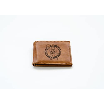 Laser Engraved Boston Celtics Brown Billfold Wallet