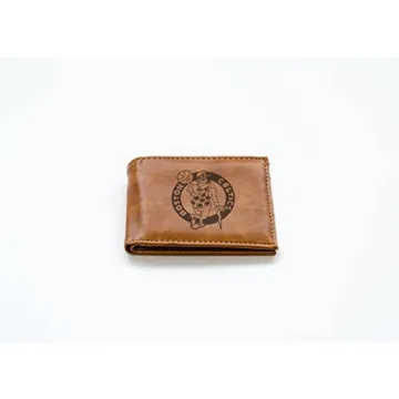 Laser Engraved Boston Celtics Brown Billfold Wallet