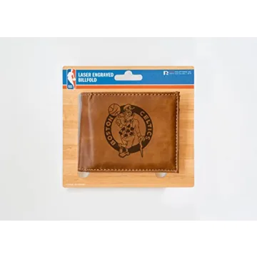 Laser Engraved Boston Celtics Brown Billfold Wallet