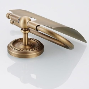 Vintage Brass Bathroom Toilet Paper Holder with Cover