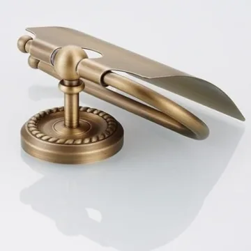 Vintage Brass Bathroom Toilet Paper Holder with Cover