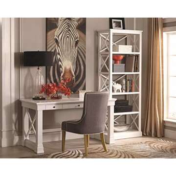 Coaster Furniture Johansson Modern Wood 3 Drawer Home Office Writing Desk with X Base White 801381