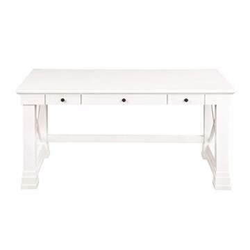 Coaster Furniture Johansson Modern Wood 3 Drawer Home Office Writing Desk with X Base White 801381