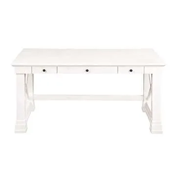 Coaster Furniture Johansson Modern Wood 3 Drawer Home Office Writing Desk with X Base White 801381