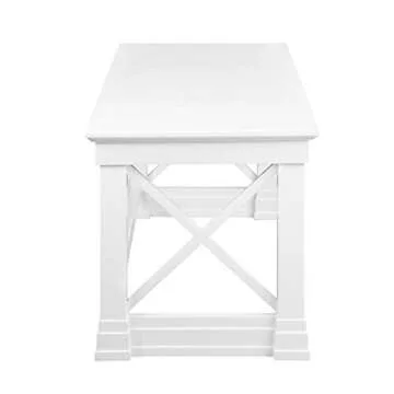 Coaster Furniture Johansson Modern Wood 3 Drawer Home Office Writing Desk with X Base White 801381
