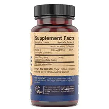 DEVA Vegan Vitamin E 400IU Natural Antioxidant Supplement